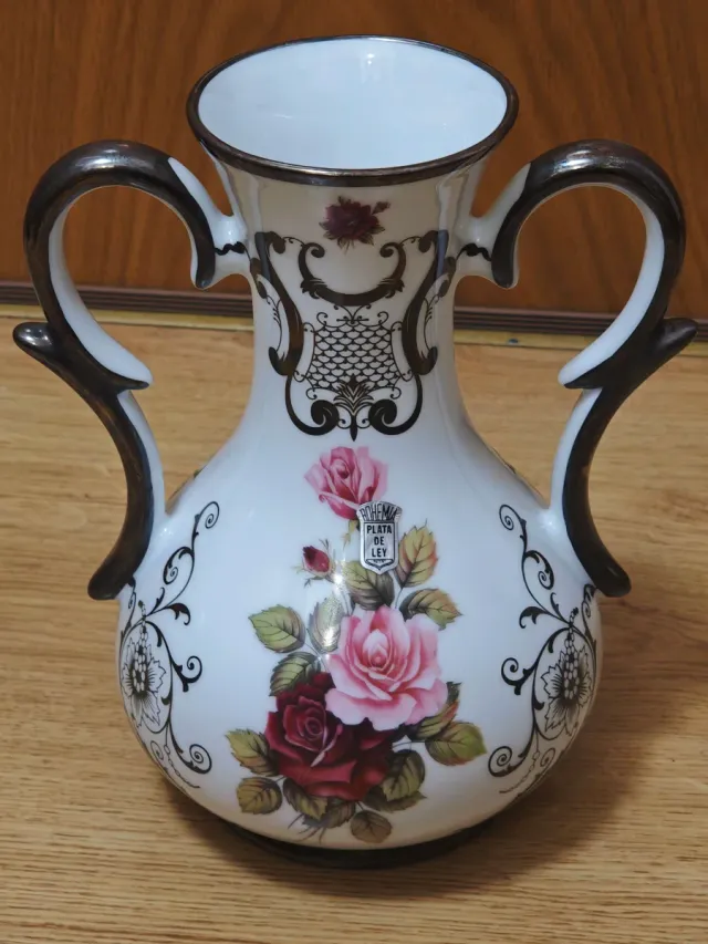 Jarrón Bohemia Porcelana Plata