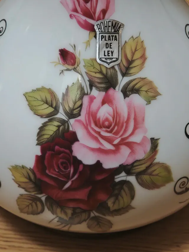 Jarrón Bohemia Porcelana Plata