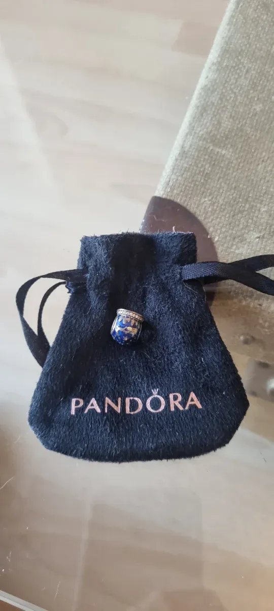 Charm Pandora Bola Navidad Azul Estrellas