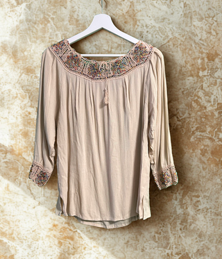 Blusa Huipil Bordada a mano | Estilo Boho