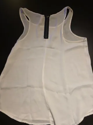 Blusa blanca transparente Talla L