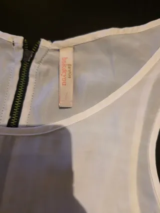 Blusa blanca transparente Talla L