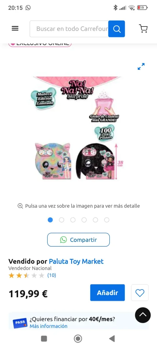 Regalo de Navidad. Muñeca Na Na Na! Mochila Gigant