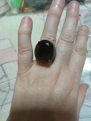 Anillo Plata Negro Grande