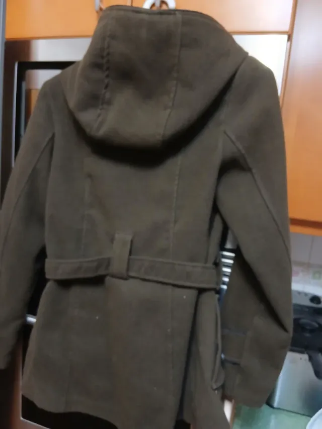 Chaquetón mujer marrón con forro estampado