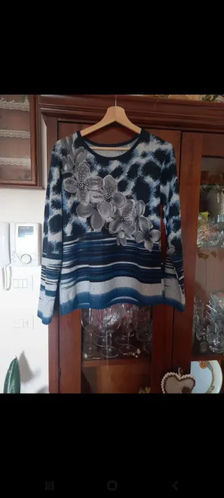 Maglione donna fantasia floreale