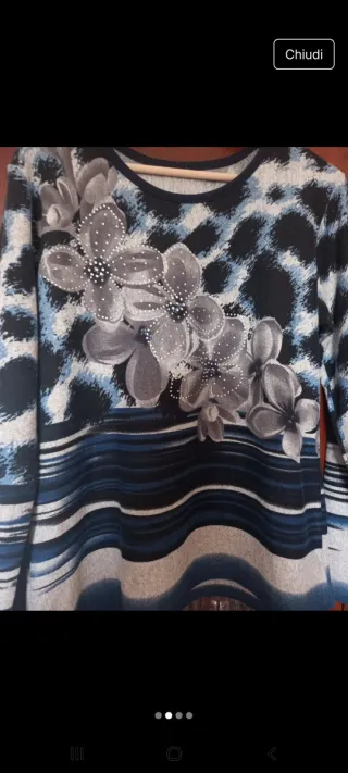 Maglione donna fantasia floreale