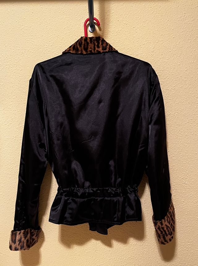 Chamarra Bomber TRAPALUC Animal Print Negra M