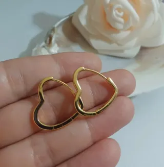 Pendientes Aro Corazón Chapado Oro 18k