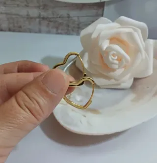 Pendientes Aro Corazón Chapado Oro 18k