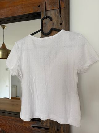 Camiseta blanca de canalé Primark