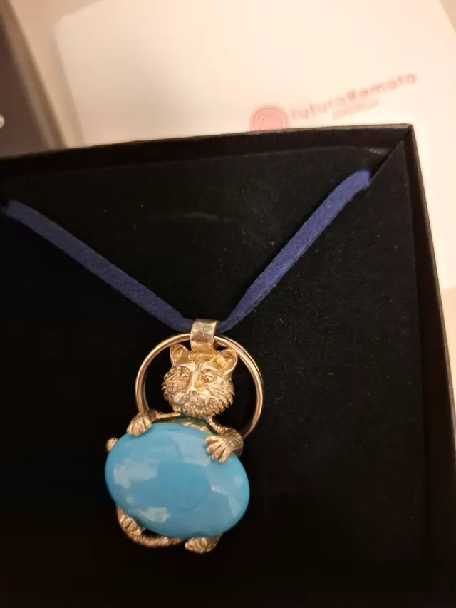 Collana con ciondolo in argento 925 con pietra