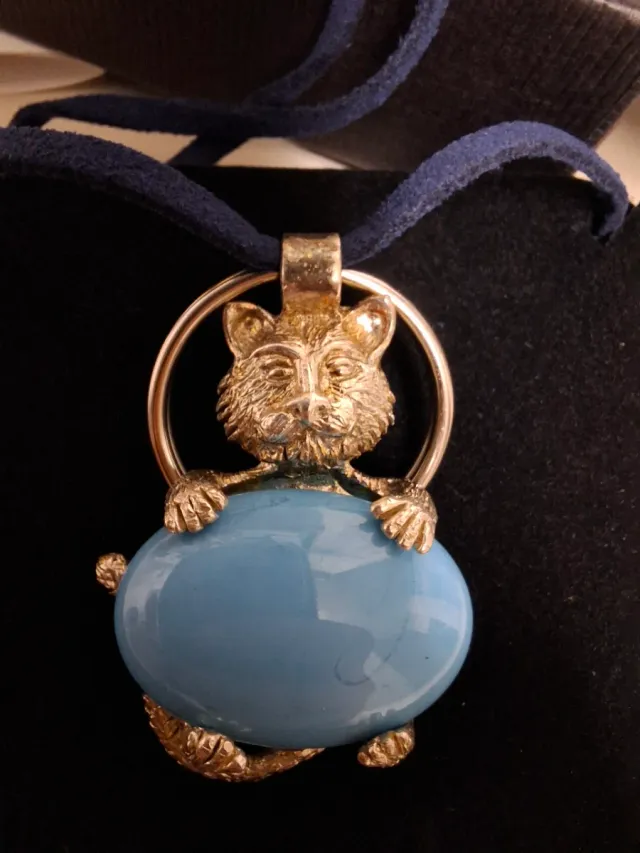 Collana con ciondolo in argento 925 con pietra