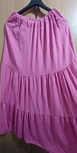 Falda larga rosa/morada talla única