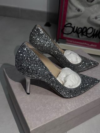 Jimmy Choo Zapatos de Salón Plateados Brillantes