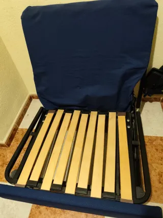 Sillón Cama Azul Tartán