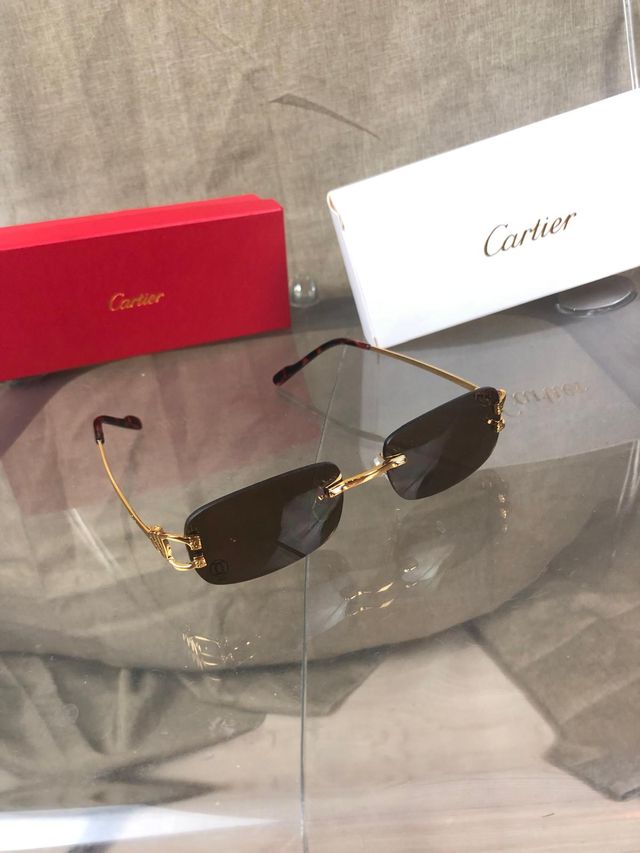 Gafas Cartier Marrones Doradas