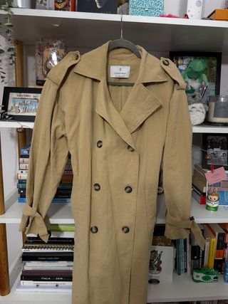 Chaqueta Trench Gabardina Beige