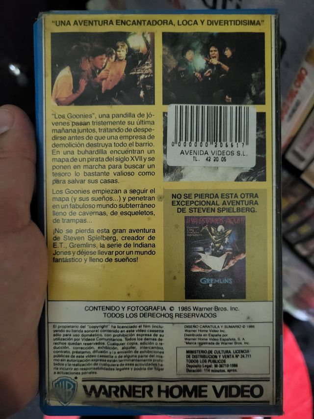 VHS Los Goonies 1ª Edición Videoclub