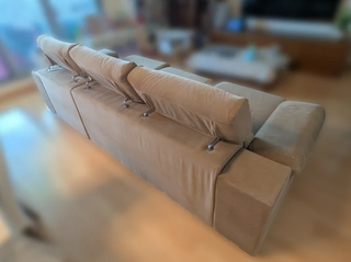 Sofá 3 plazas gris tela