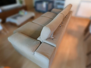 Sofá 3 plazas gris tela