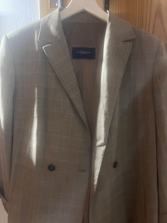 Blazer Burberry Beige/Gris Cuadros
