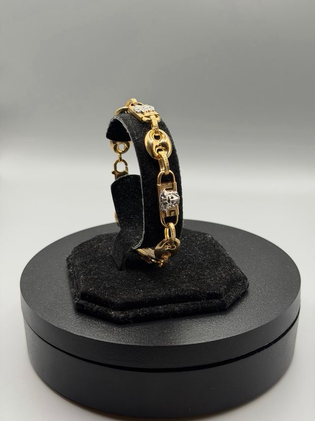 Ref294 Pulsera de calabrote de oro de 18k