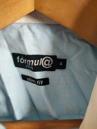 Camisa Fórmula Joven Azul Cuello Blanco