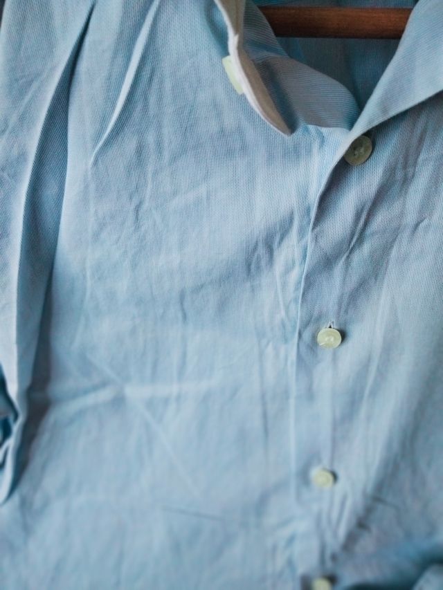 Camisa Fórmula Joven Azul Cuello Blanco