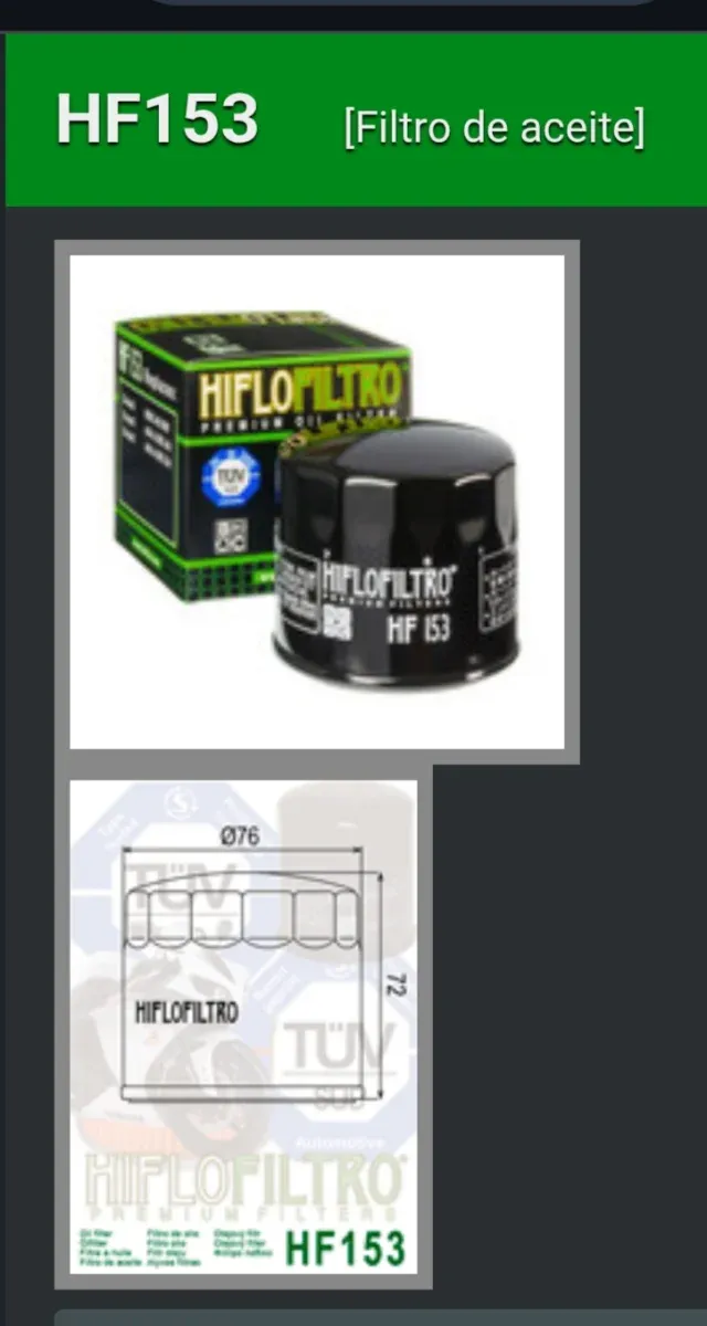 3 Filtros aceite Hiflofiltro HF153 Ducati. Bimota.