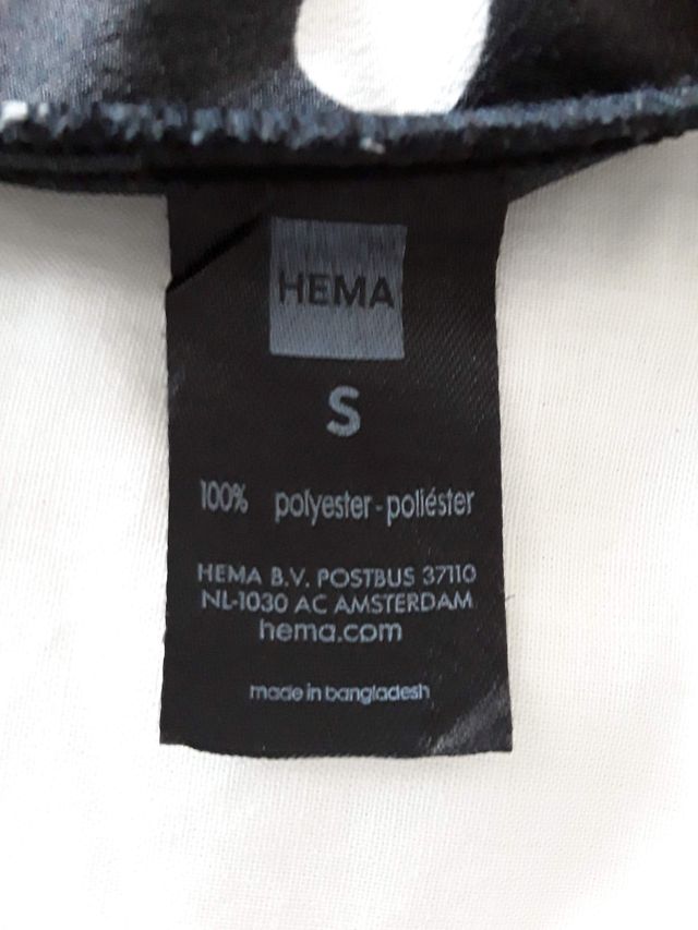 Vestido negro con lunares blancos. Hema. Talla S