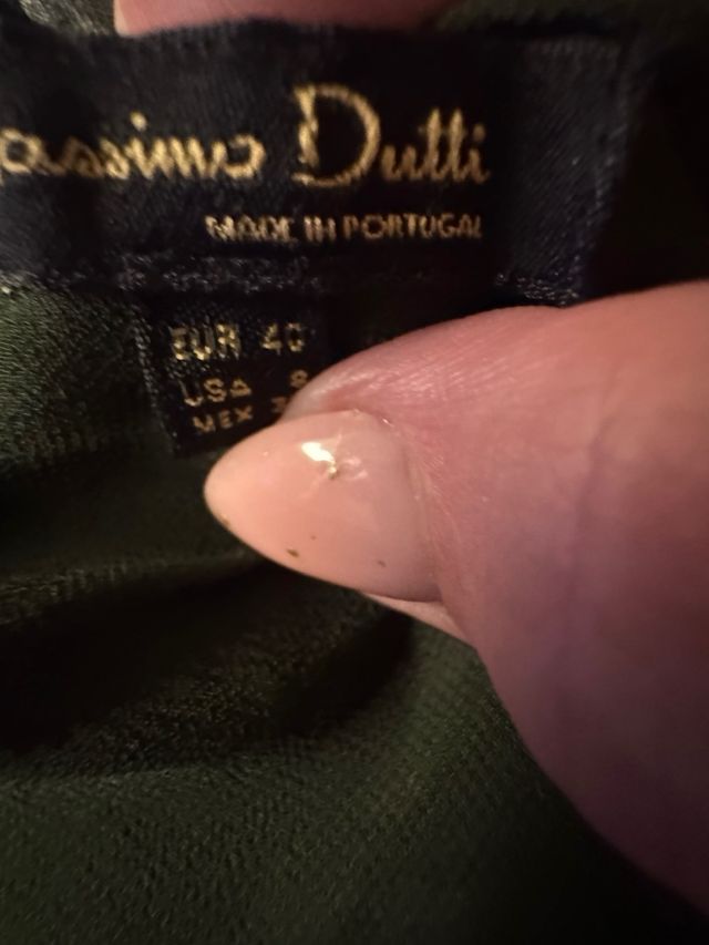 Vestido Massimo Dutti verde estampado