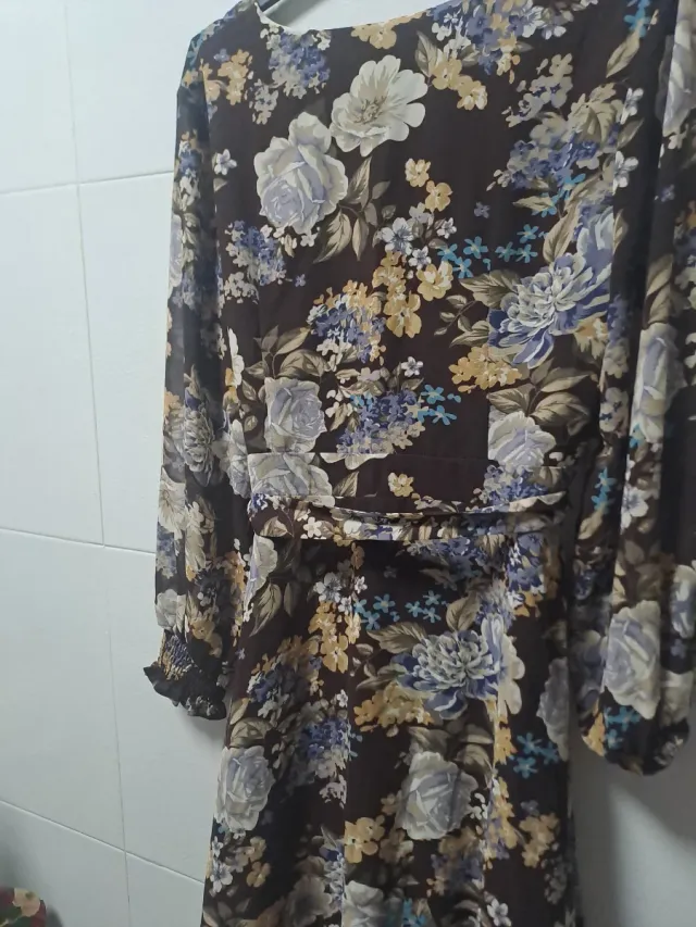 Vestido floral marrón talla XL