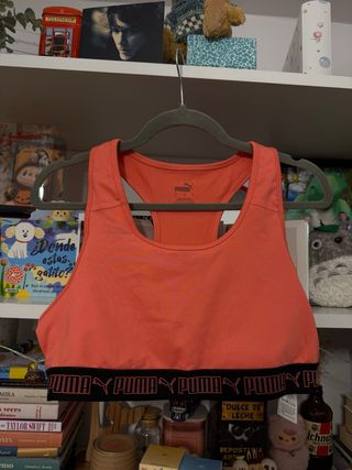 Sujetador deportivo Puma naranja coral