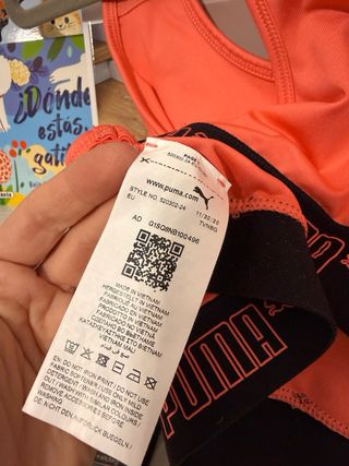 Sujetador deportivo Puma naranja coral