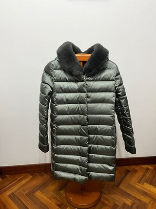 Abrigo plumífero verde botella largo GEOX talla 38