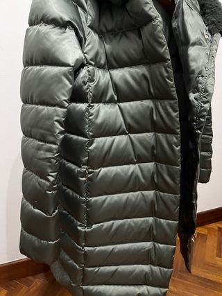 Abrigo plumífero verde botella largo GEOX talla 38