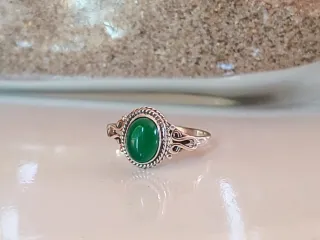 Anillo Plata y Venturina Verde