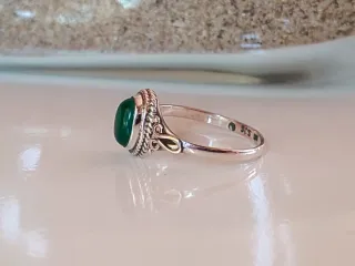 Anillo Plata y Venturina Verde
