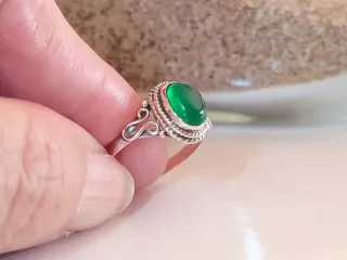 Anillo Plata y Venturina Verde