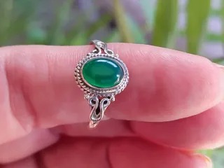Anillo Plata y Venturina Verde
