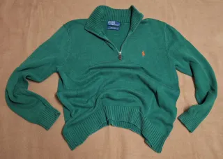 Jersey Polo Ralph Lauren verde cremallera