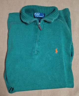 Jersey Polo Ralph Lauren verde cremallera