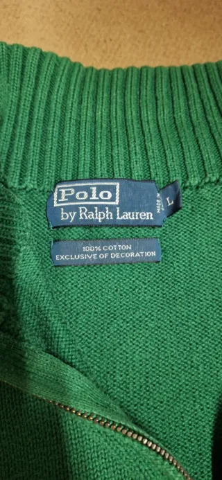 Jersey Polo Ralph Lauren verde cremallera