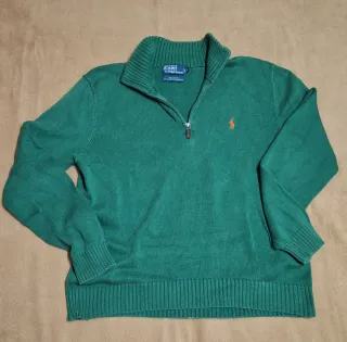 Jersey Polo Ralph Lauren verde cremallera