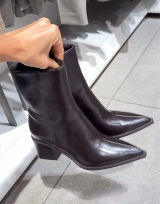 Botines Anchos Zara Marrón 39