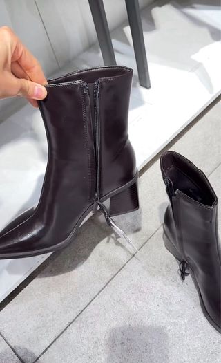 Botines Anchos Zara Marrón 39