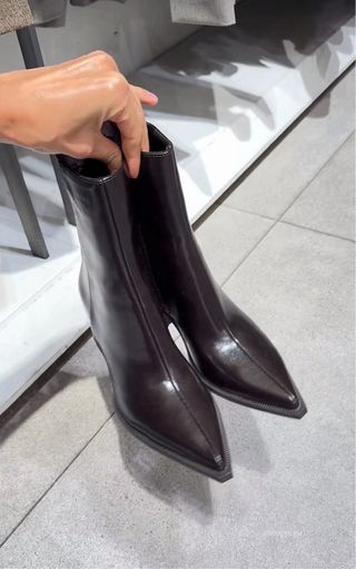 Botines Anchos Zara Marrón 39