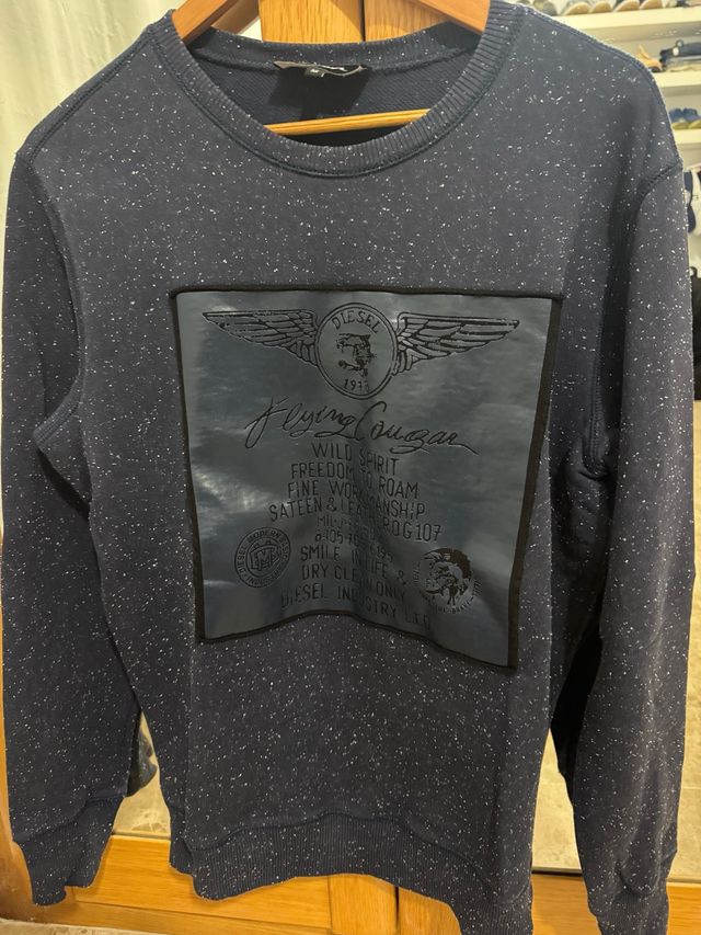 Sudadera Diesel azul con estampado