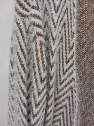 Cardigan SHEIN lungo marrone e bianco taglia S